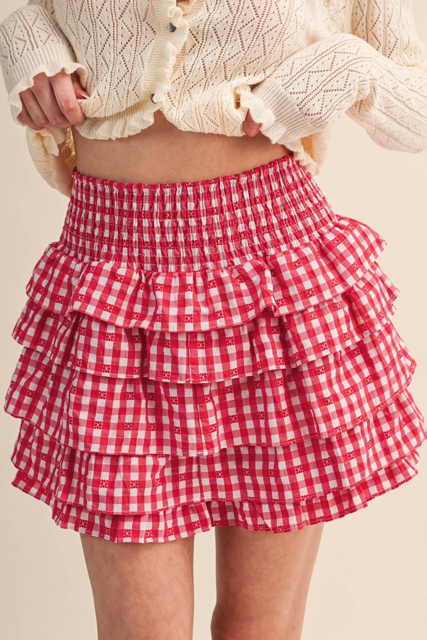 Red-y for the Fourth Gingham Skirt
