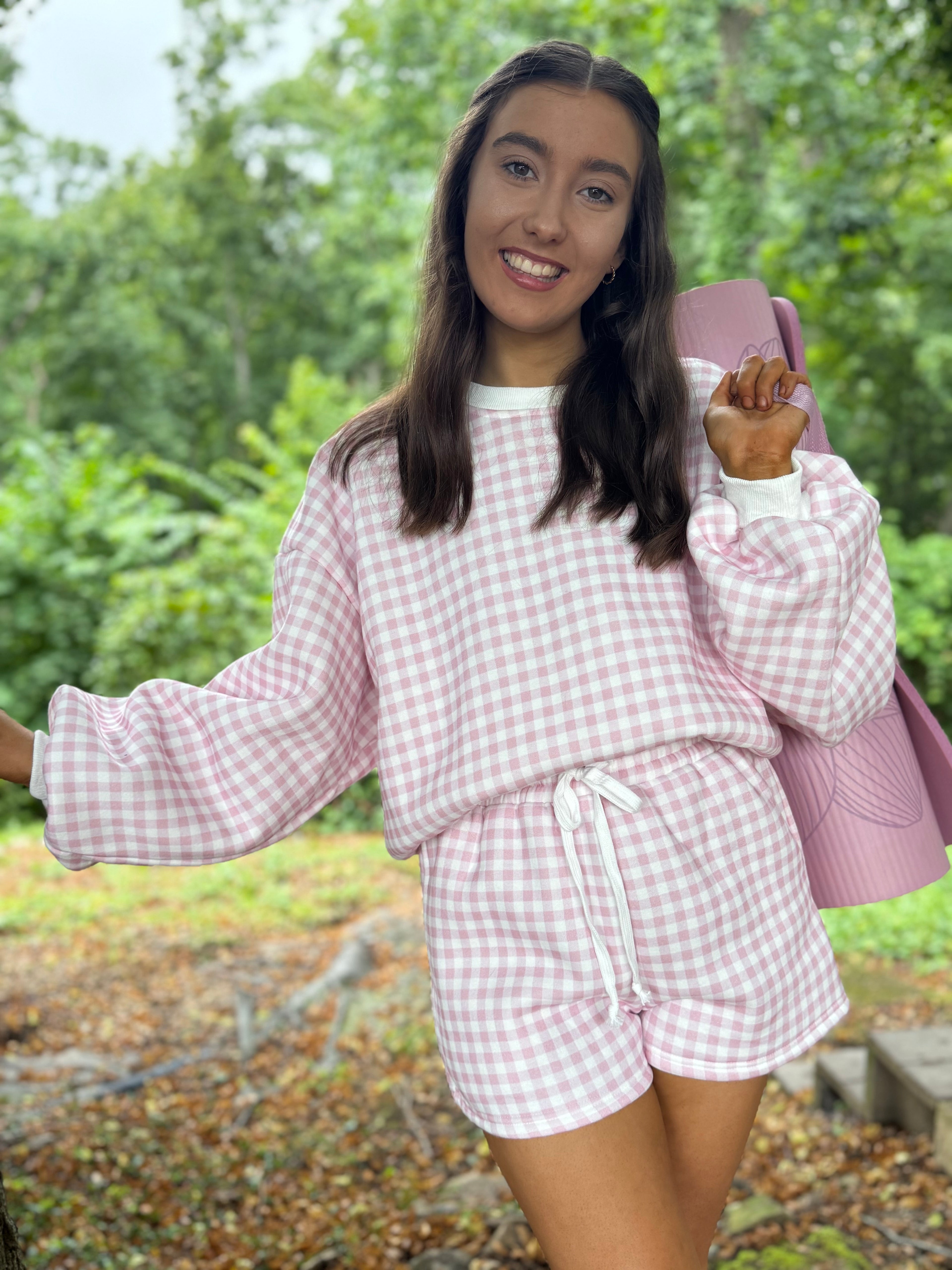 Gingham Girl Set in Pink