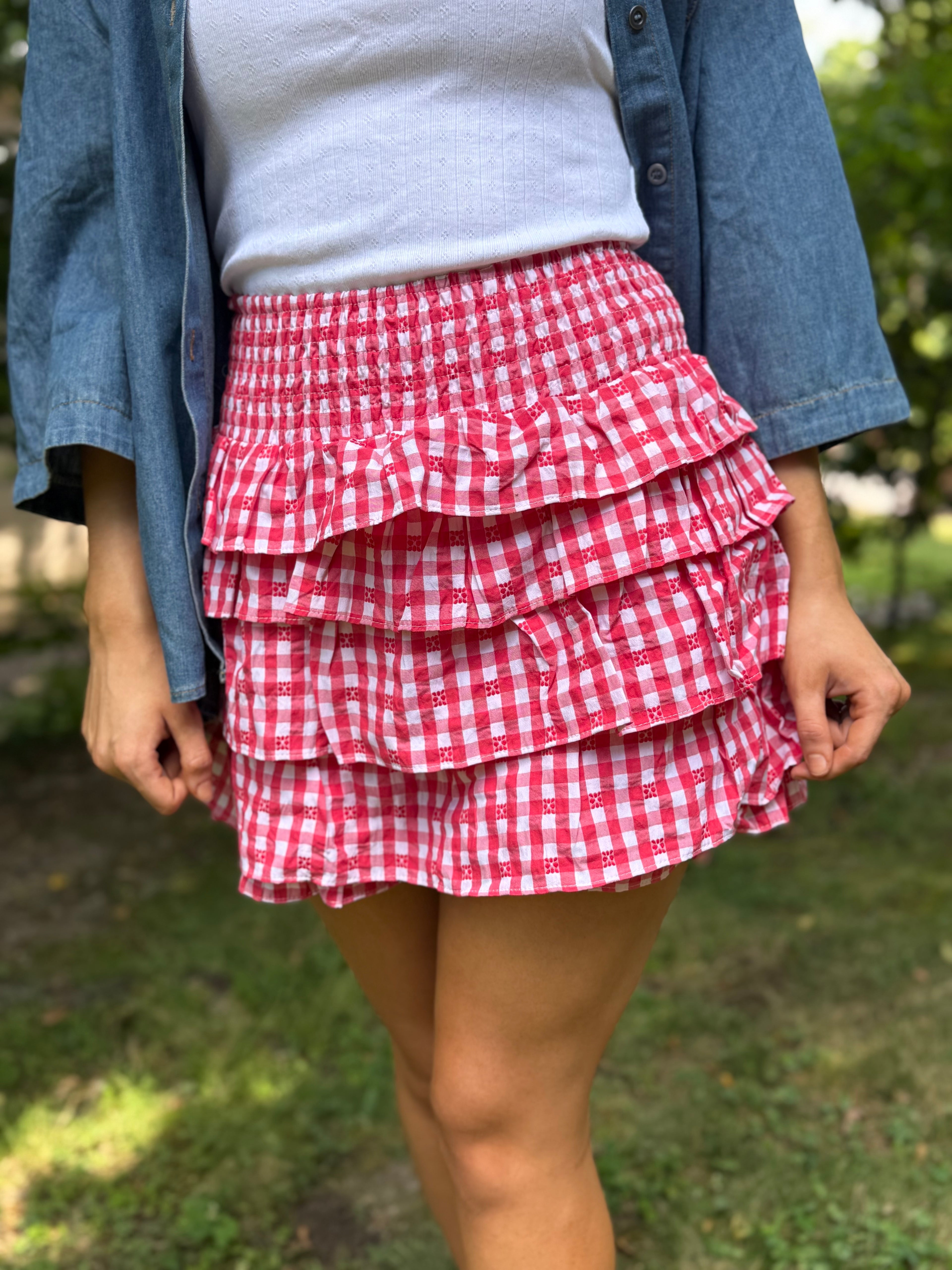 Red-y for the Fourth Gingham Skirt