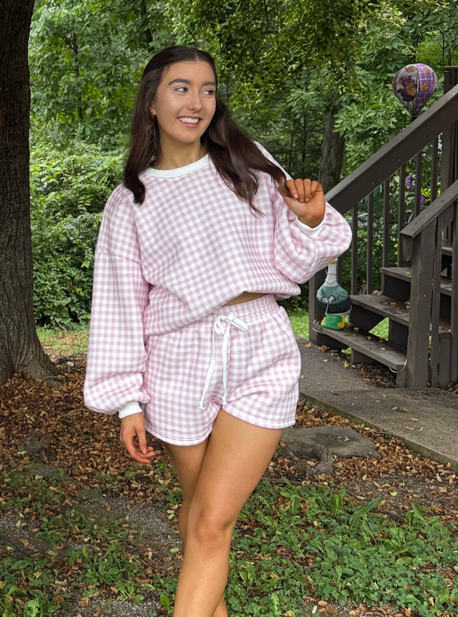 Gingham Girl Set in Pink