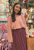 Cinnamon Rose Scallop Edge Sweater