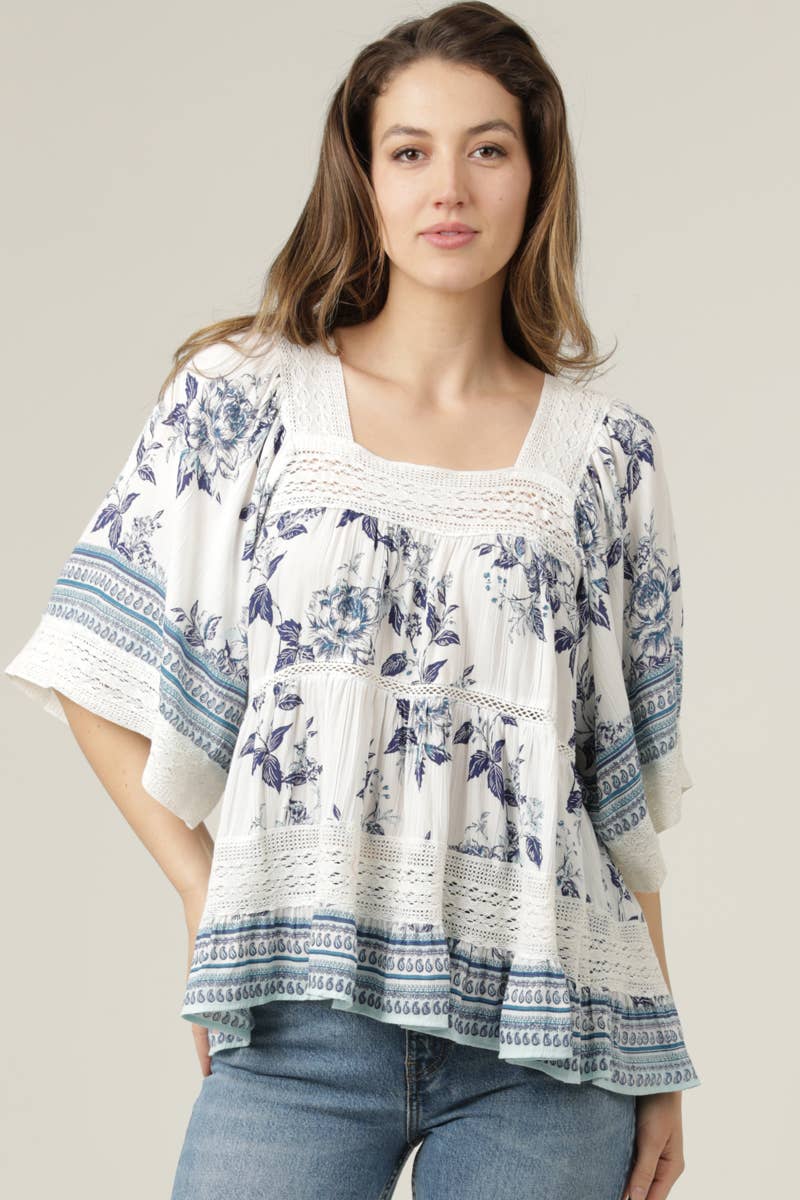 Red, White & Boho Blouse