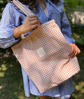 Chai Latte Gingham Tote Bag