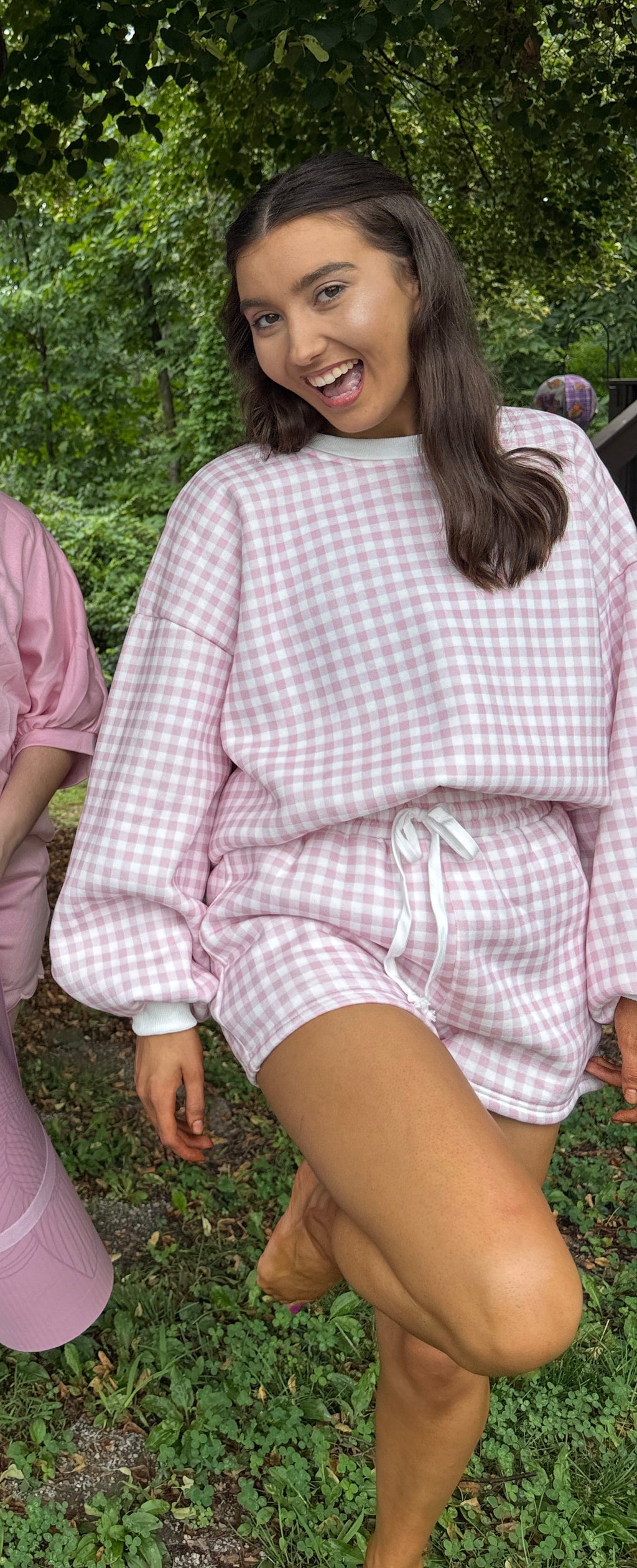 Gingham Girl Set in Pink
