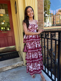 Burgundy Blooms Dress
