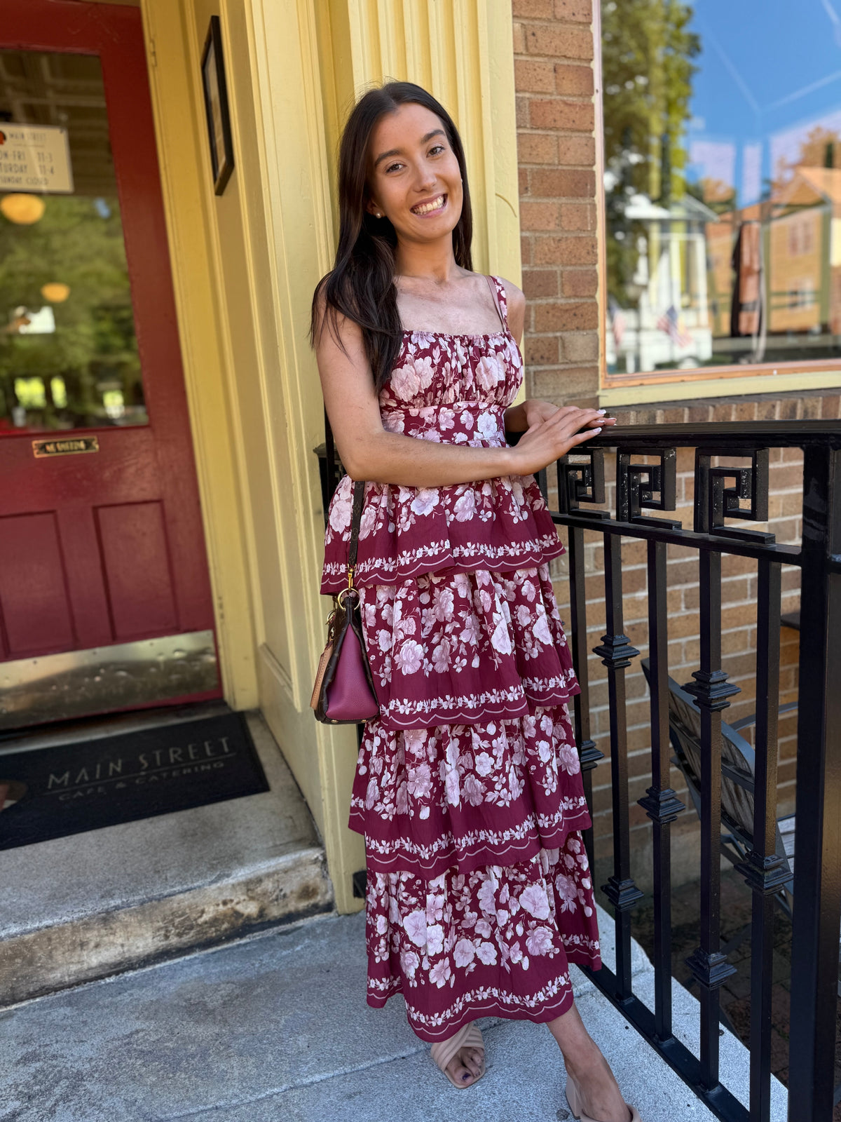 Burgundy Blooms Dress