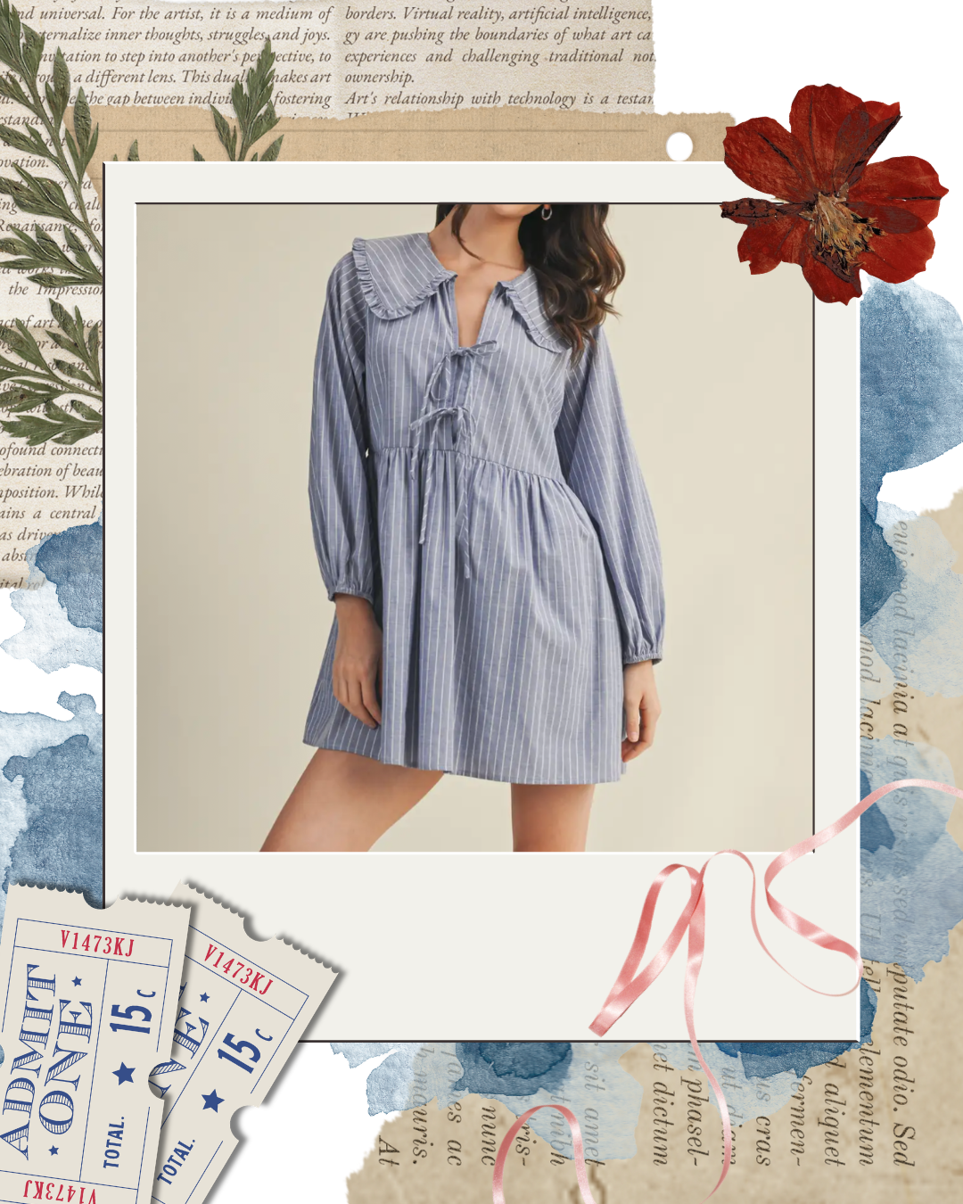 Striped Chambray Day Dress
