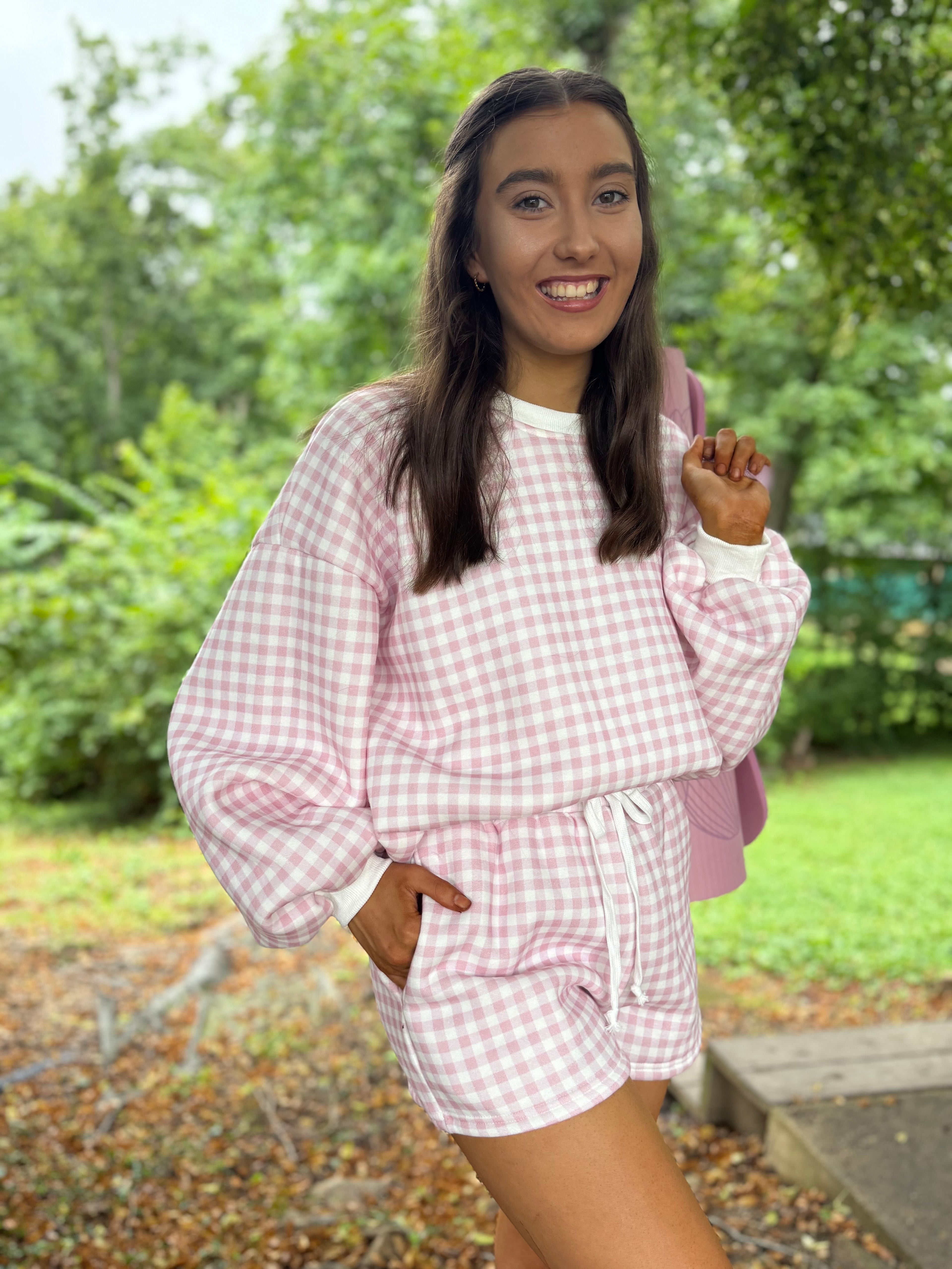 Gingham Girl Set in Pink