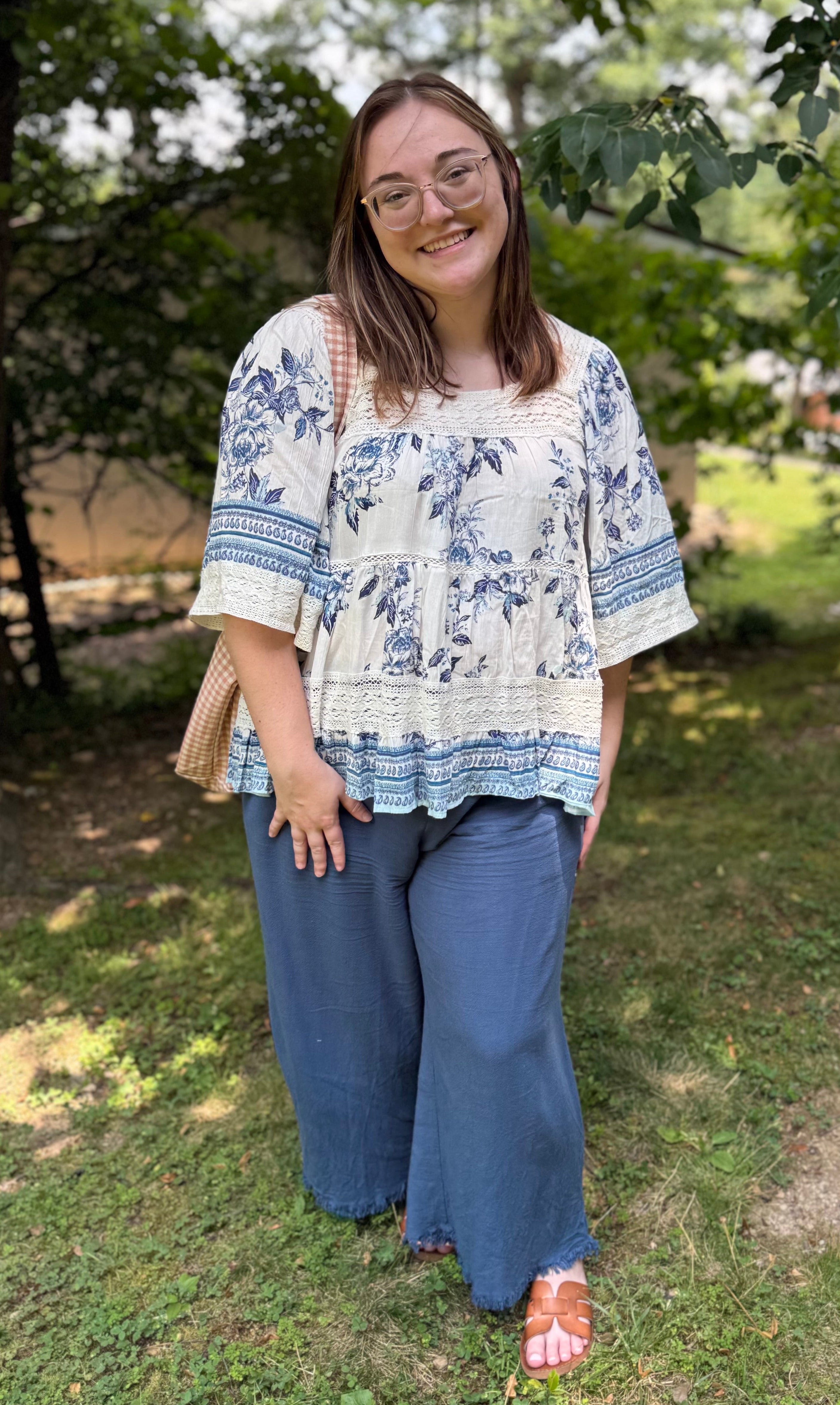 Red, White & Boho Blouse