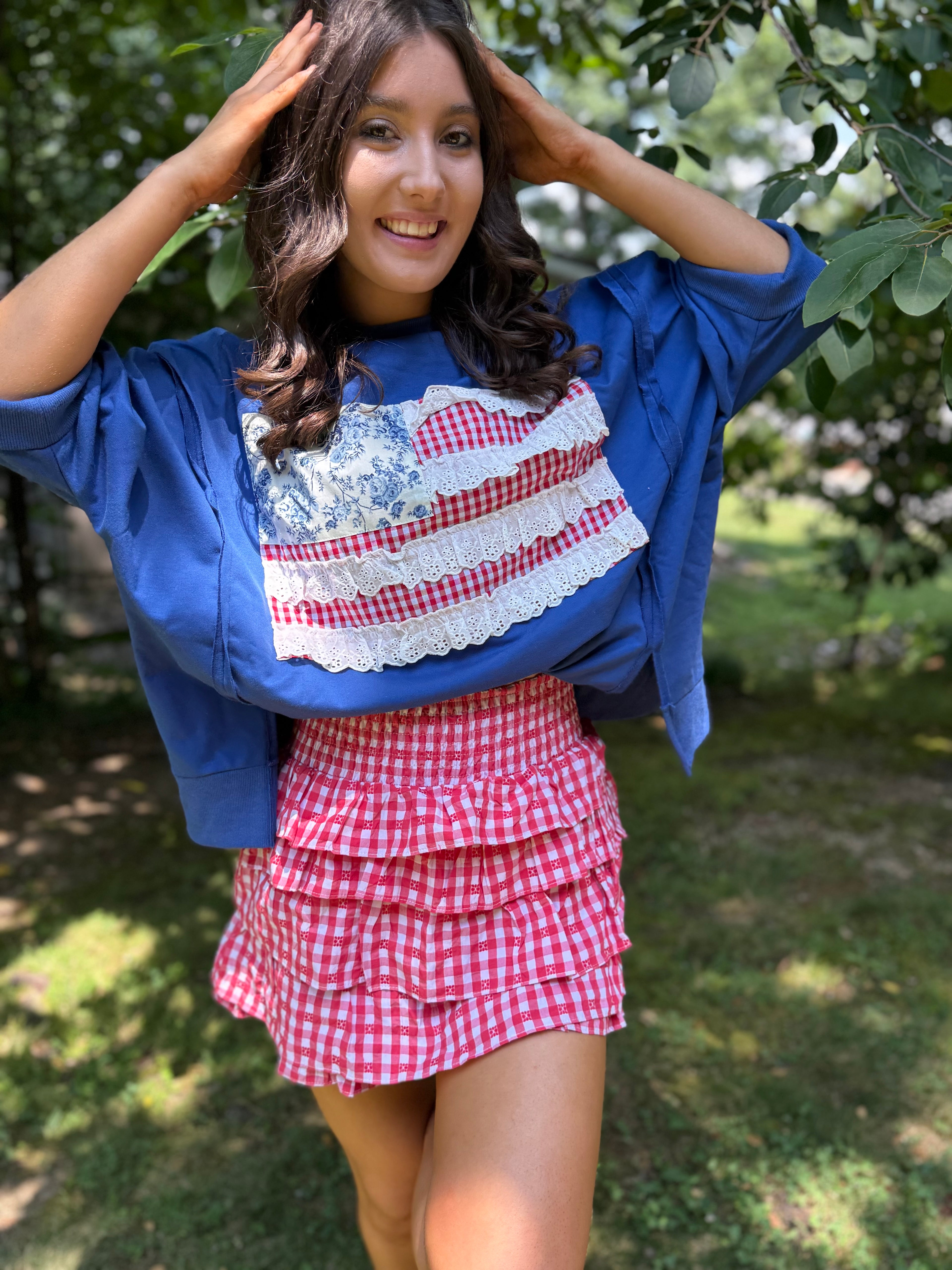 Red-y for the Fourth Gingham Skirt