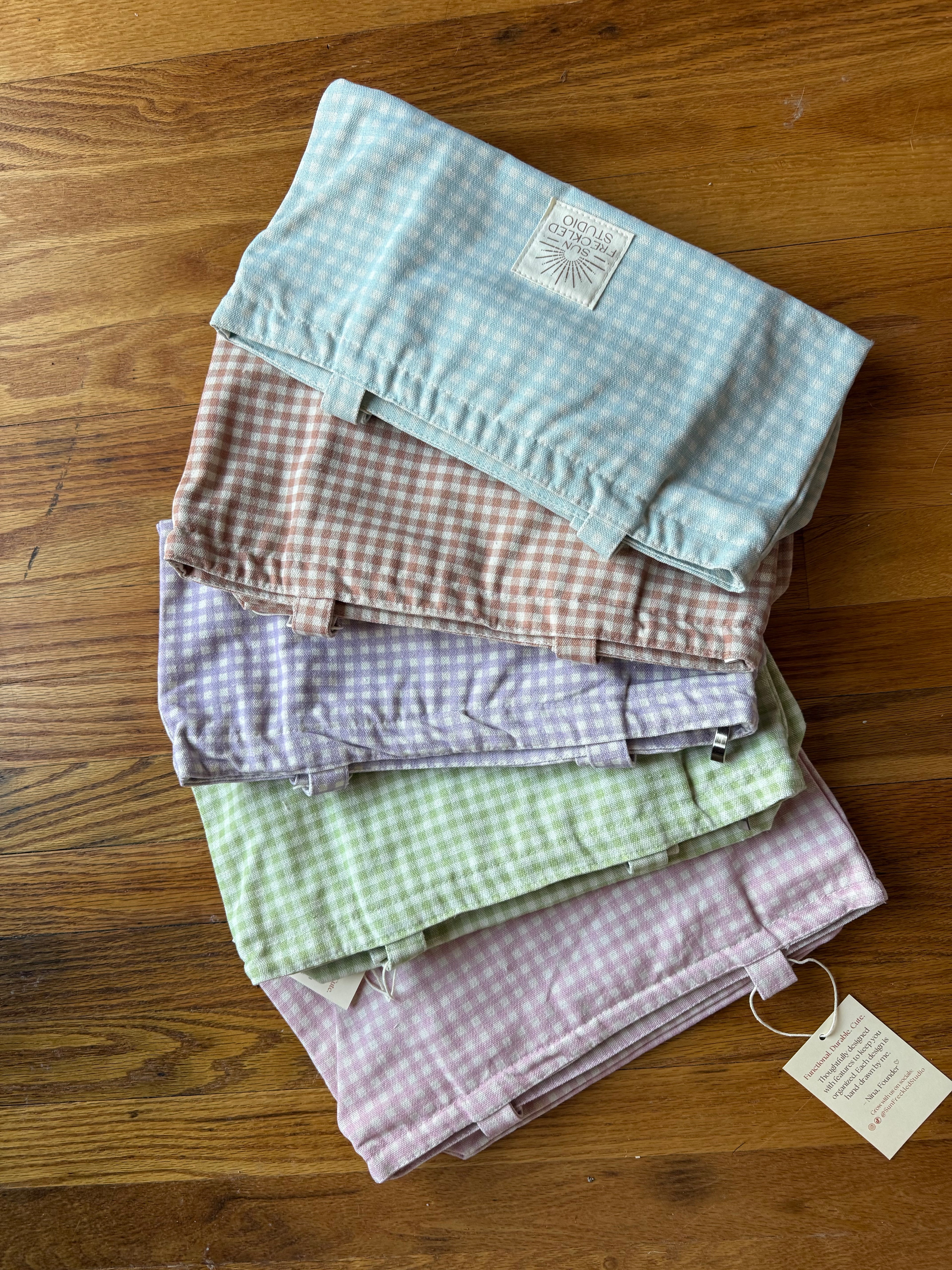 Chai Latte Gingham Tote Bag