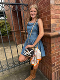 Denim Belted Fit & Flare Mini Dress