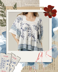Red, White & Boho Blouse