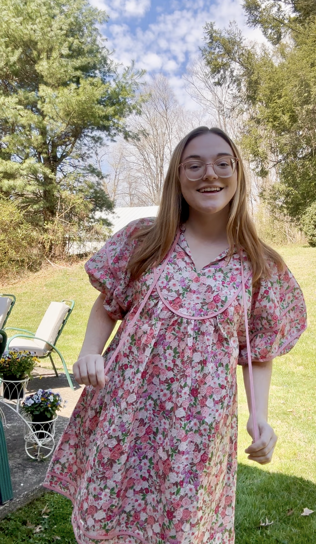 Love & Roses Bubble Sleeve Dress