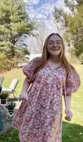 Love & Roses Bubble Sleeve Dress