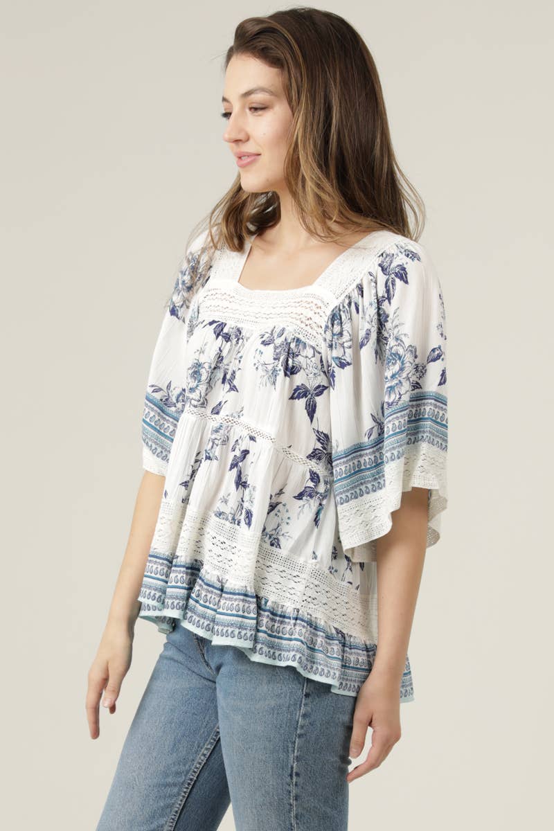 Red, White & Boho Blouse