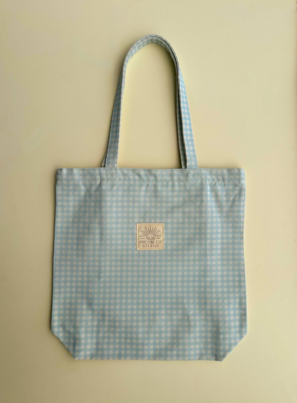 Sky Blue Gingham Tote Bag