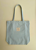Sky Blue Gingham Tote Bag
