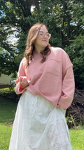 Cozy Rose Scallop Edge Sweater